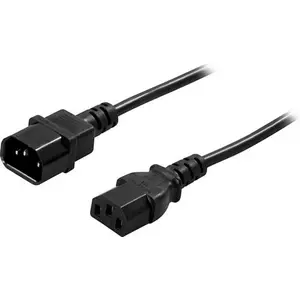 Power Cable Deltaco DEL-112-50 Black 0.5 m C14 Coupler IEC C13