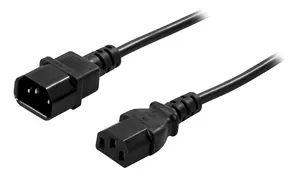 Power cable Deltaco DEL-112-50 0.5 m IEC C13 to IEC C14 black
