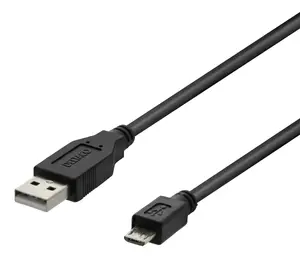 Deltaco MICRO-103 USB кабель USB 2.0 2 м USB A на USB A/Micro-USB B Черный Позолоченные контакты