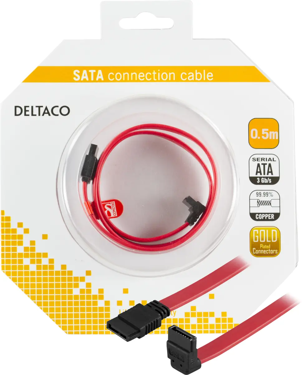 DELTACO SATA-05A-K SATA kabelis 0.5