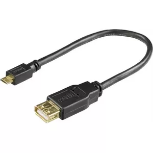 USB kabelis Deltaco USB-73-K 0.2m USB A Micro-USB B melns
