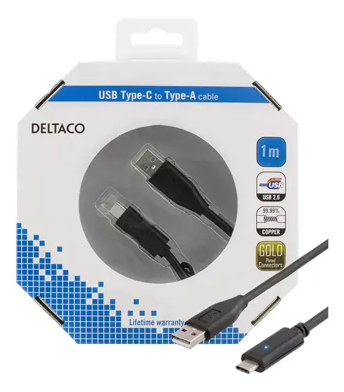 USB Cable Deltaco USBC-1004-K Photo 2