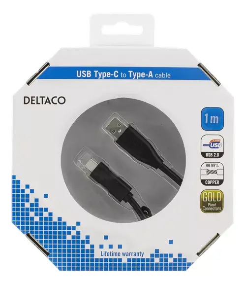 USB Cable Deltaco USBC-1004-K Photo 3