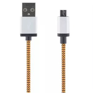 Deltaco MICRO-116 USB kabelis 1 m USB 2.0 USB A Micro-USB B Oranžs, Balts