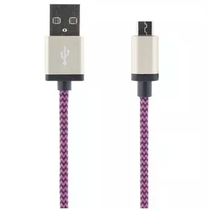 Deltaco MICRO-118 USB kabelis 1 m USB 2.0 USB A Micro-USB B Melns, Lillā