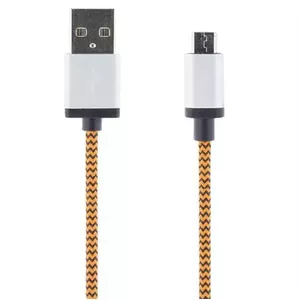 Deltaco MICRO-119 USB kabelis 2 m USB 2.0 USB A Micro-USB B Oranžs, Balts