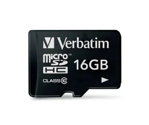 Verbatim Premium Карта памяти MicroSDHC Class 10 емкостью 16 ГБ со скоростью чтения и записи 10 МБ/с, цвет черный