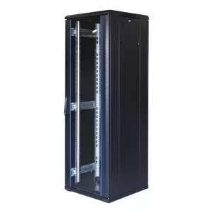 19" stāvošs skapis TOTEN System G 37U 600x600 mm, stikla priekšējās durvis, perforētas aizmugurējās durvis