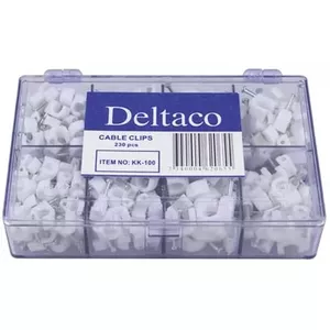 Deltaco KK-100 kabeļu skava Balts 230 pcs