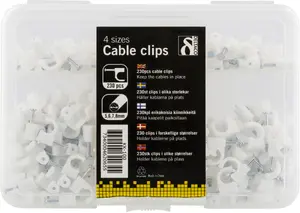 Deltaco KK-100 Cable Organizer White Plastic 230-Piece Set