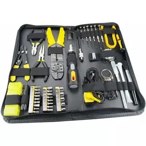 Tool kit DELTACO VK-254, 58 pieces, black/yellow, portable case