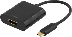 Видео кабельный адаптер Deltaco USBC-HDMI 0.2 м USB Type-C в HDMI черный штекер-гнездо