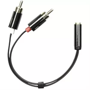 Audio Cable Deltaco AUD-204 0.1m RCA 3.5mm Black