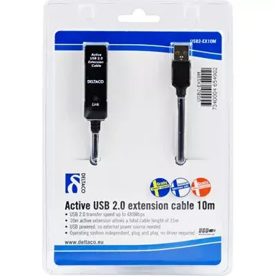 USB pagarinātājs Deltaco USB2-EX10M Photo 2