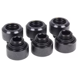Комплект фитингов Alphacool 17377 — латунь, чёрный, высота 16 мм, диаметр 21 мм для жидкостного охлаждения