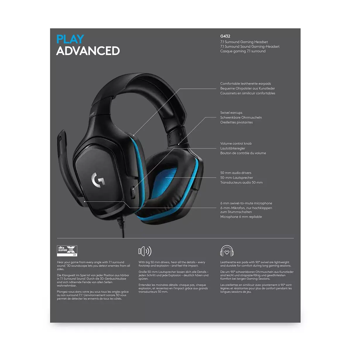 Headset Logitech G G432 Photo 9