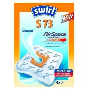 Putekļu maisiņš Swirl S 73 AirSpace Universāls 4 gab Balts