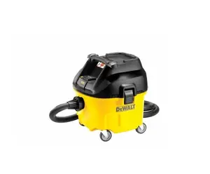 Пылеотсос DeWalt DWV901L, 30 л, 1400 Вт, 500 мм высота, 9,5 кг, 4 колеса, жёлто‑чёрный