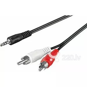 Stereo audio kabelis TECHLY 907545 — analogs 2×RCA uz 2×RCA, nebalansēts