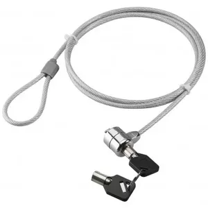 Cable lock TECHLY 106060 for laptops, 1.4 m steel cable, 4.5 mm, 2 keys, silver