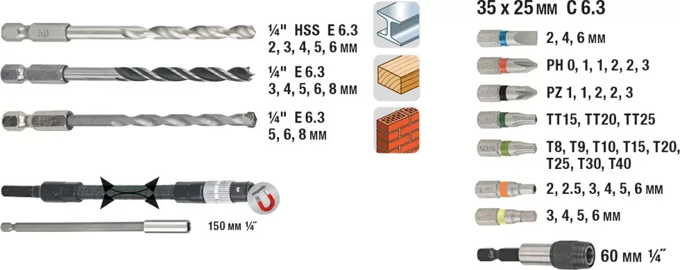Drill bit set KWB 106300 Photo 3