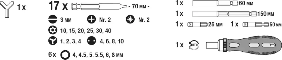 Screwdriver Bit Set KWB 106800 Photo 3