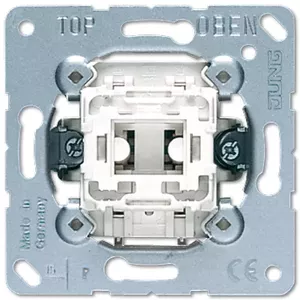 Pushbutton switch JUNG 531 U, 1P, 250 V AC, 10 A, metallic white