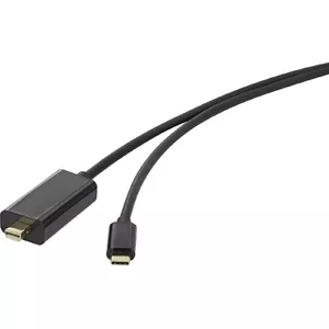 Renkforce RF-3421680 video kabeļu aksesuārs 0,5 m USB Veids-C Mini DisplayPort Melns