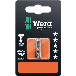 Screwdriver Bit Wera PH 2 851/1 IMP DC SB — PH2, diamond-coated alloy tool steel