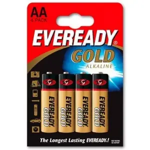 Vienreizlietojama AA sārmainā baterija Energizer Eveready Gold 1,5 V, komplekts 4 gab.