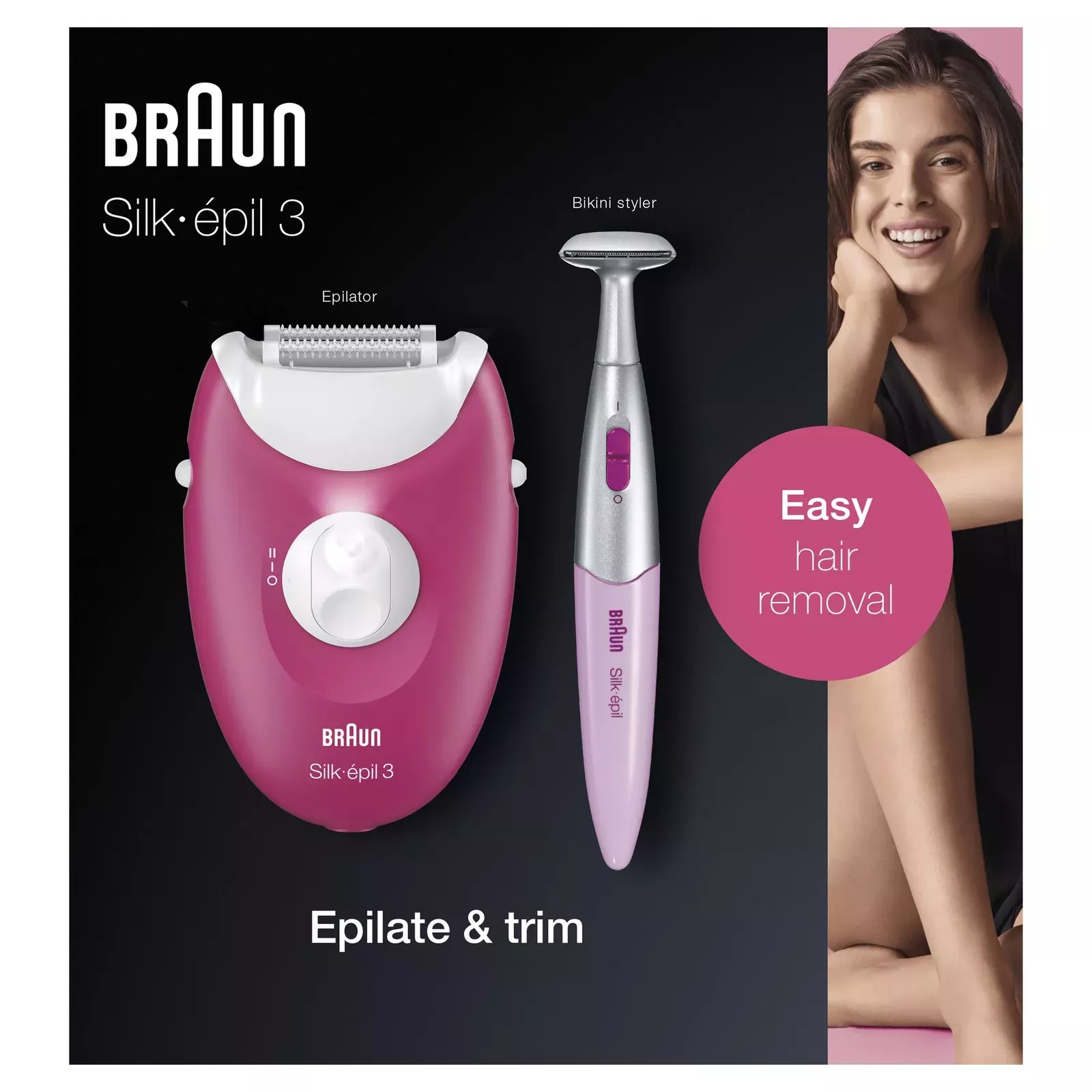 Braun Epilator for Long-Lasting Hair Removal Shaver & Trimmer Silk-épil  3-420 4210201190288