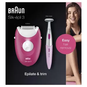 Braun Silk-épil 3 81711457 эпилятор 20 пинцеты Розовый, Белый