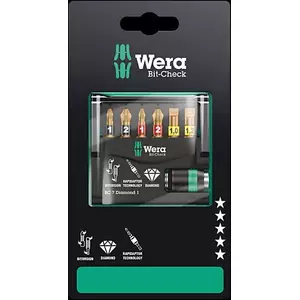 Screwdriver bit set Wera 05073419001 — 7 pieces: PH1, PH2, PZ, Slot