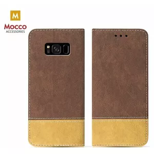 Phone book case Mocco for Samsung Galaxy A30 (A305) — brown suede finish, folio cover with card pocket