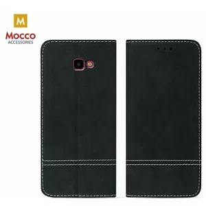 Phone book case Mocco for Samsung Galaxy A30 (A305) — Black suede, flip cover, card pocket