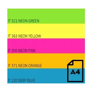 A4 Colored Neon Paper Double A DA-Rainbow4-500 — 75 g/m², 500 sheets (A4)