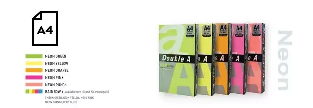 Неоновая цветная бумага Double A DA-Rainbow4-500 A4 Photo 2