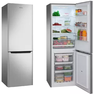 Amica FK2695.2FTX холодильник с морозильной камерой Отдельно стоящий F Нержавеющая сталь