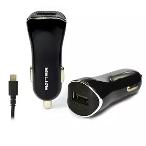 Car charger Beline Beli0001 — 1x USB + 1x Lightning, 1A, black