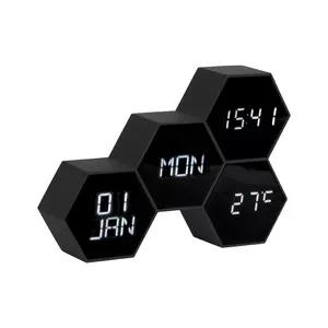 Digitālais modinātājs Karlsson KA5805BK — melns, barošana baterija/USB, AAA, 175×120×45 mm