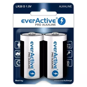 Одноразовая щелочная батарейка everActive EVLR20-PRO D 1.5 В, 2 шт.