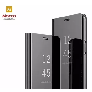 Protective Clear View Cover by Mocco for Samsung Galaxy A30 (A305) — Black, front window flip case