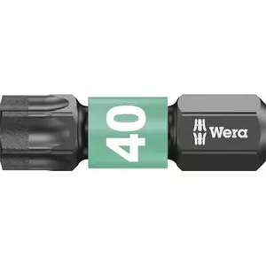 Screwdriver Bit Wera Impaktor T40 L.25mm 1/4" diamond coated — Torx T40, 25 mm