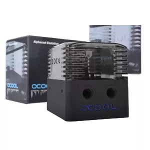 Pump & reservoir Alphacool 13297 — Nylon and PMMA construction, Black, 82×102×85 mm