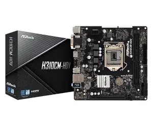ASRock H310CM-HDV micro ATX motherboard, Intel H310 chipset, LGA 1151, 2x DDR4 DIMM, max 32 GB, 1x PCIe x16, SATA III, Gigabit LAN
