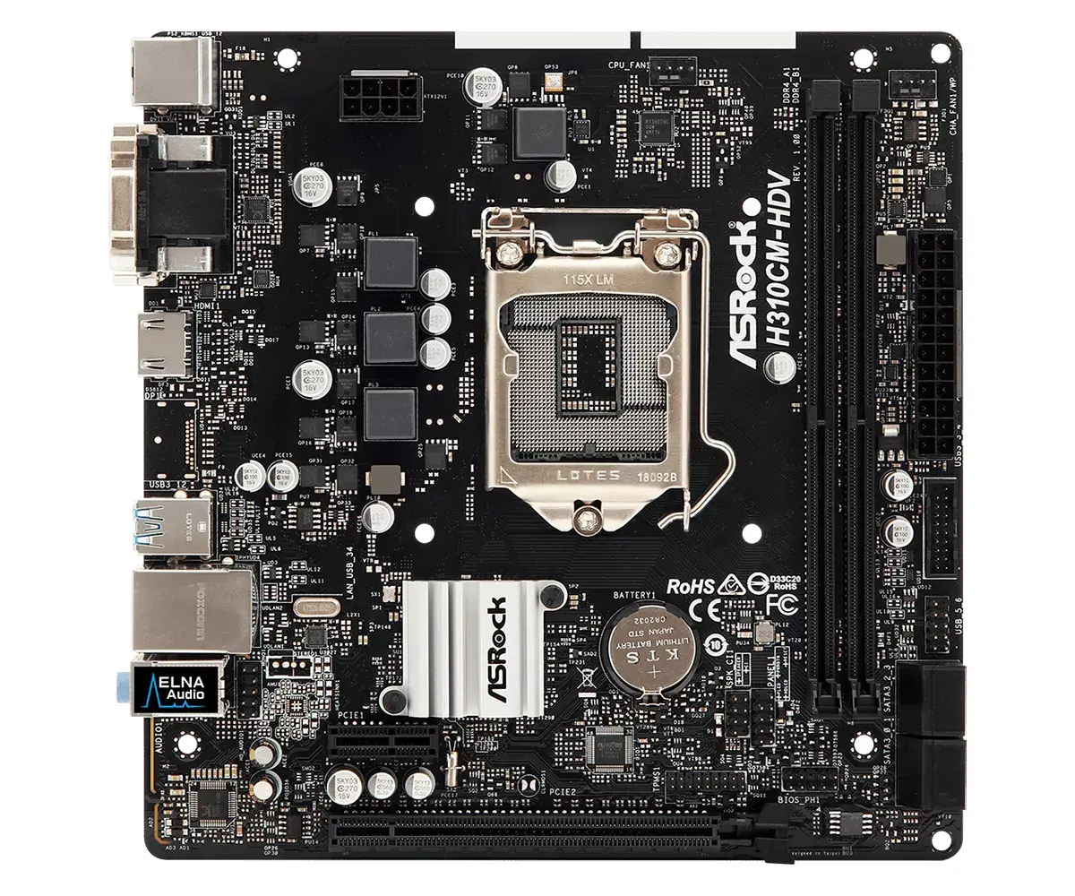 ASRock H310CM-HDV micro ATX mātesplate Photo 2