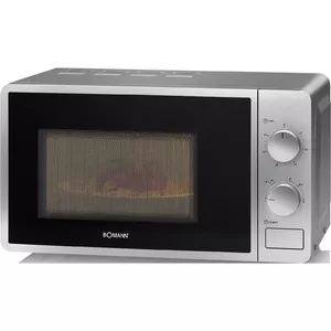 Countertop solo microwave BOMANN MW 6014 CB — 20 L, 700 W, rotary control, silver