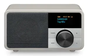 Sangean DDR-7 Персональный цифровой радиоприемник DAB+ и FM Серебристый с мощностью 8 Вт OLED дисплеем и USB Type-C