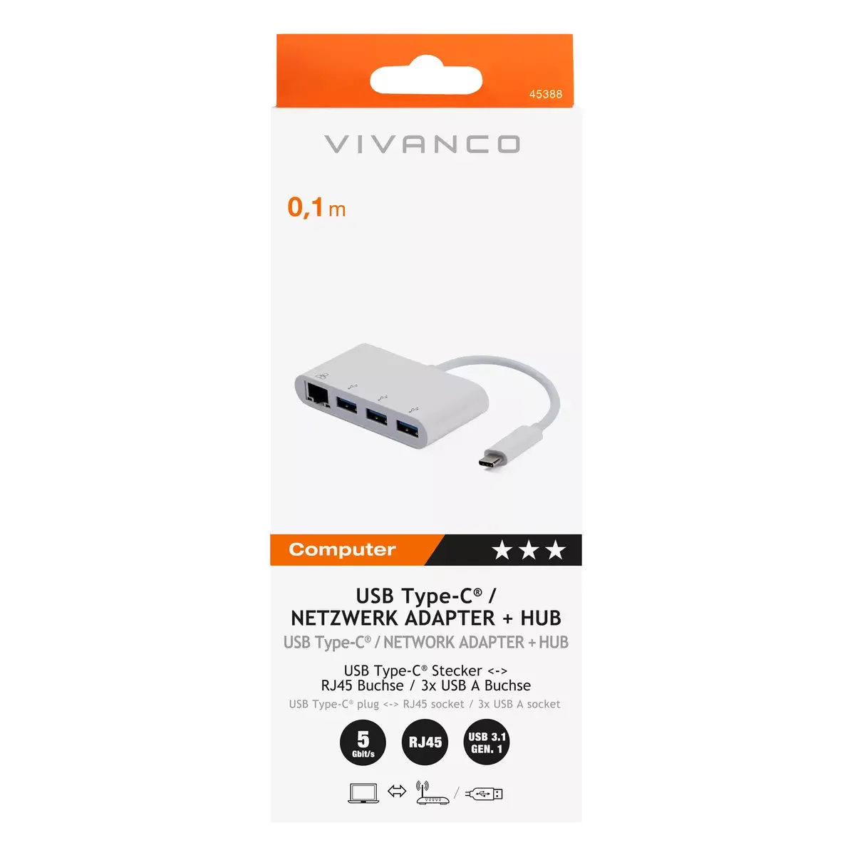 Хаб Vivanco CC UC UA3RJ45 Photo 2