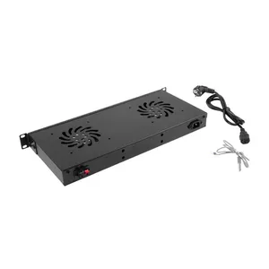 Fan panel LANBERG AK-1502-B, 1U rack, 2 fans, 230V, 38W, 483×44.5×192 mm, black